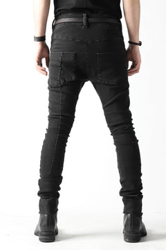 画像をギャラリービューアに読み込む, thomkrom OVER LOCKED SKINNY TROUSERS / FADE STRETCH DENIM (BLACK)