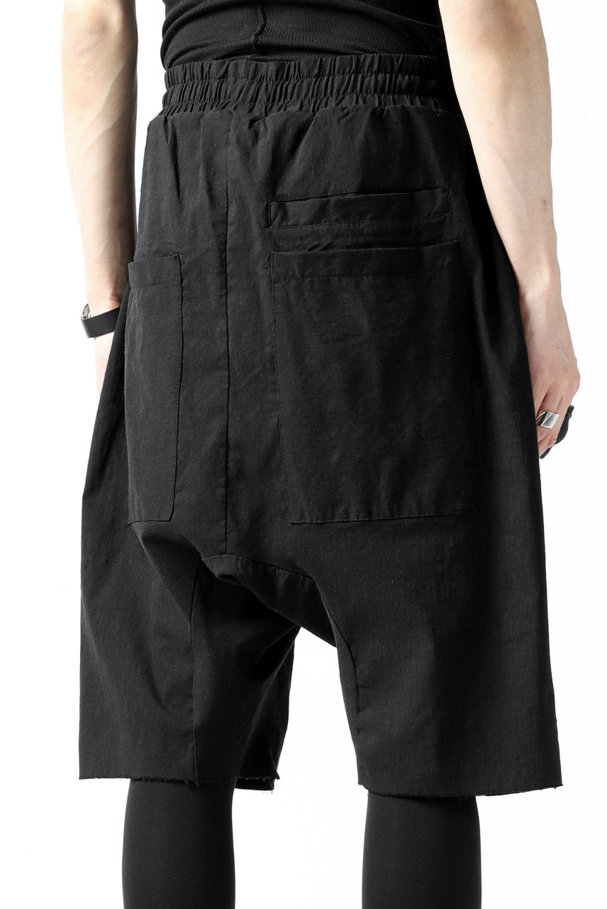 画像をギャラリービューアに読み込む, thomkrom RADICAL ZIP-POC DROPCROTCH SHORTS (BLACK)