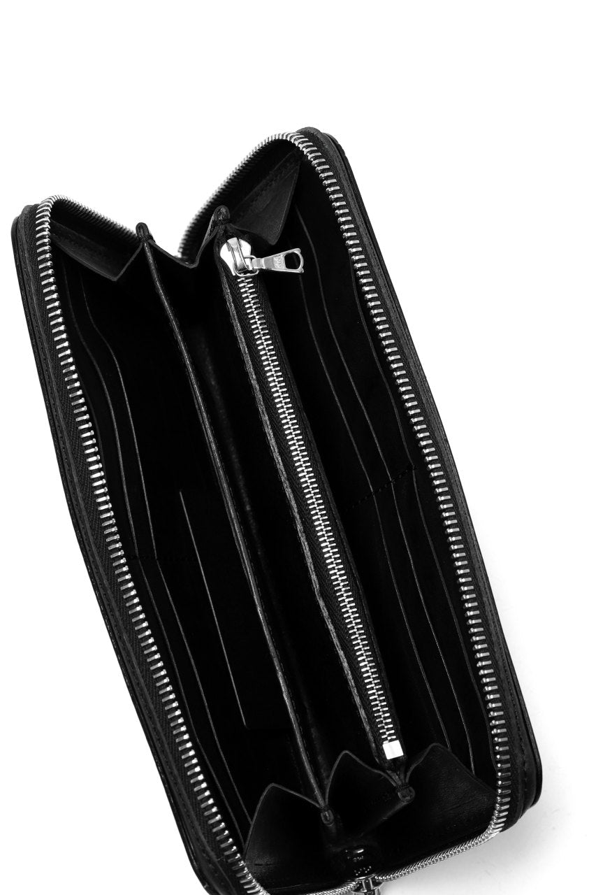Load image into Gallery viewer, ISAMU KATAYAMA BACKLASH exclusive ROUND FASTNER WALLET / ITALIAN DOUBLE SHOULDER (WRINKLE PROCESS)