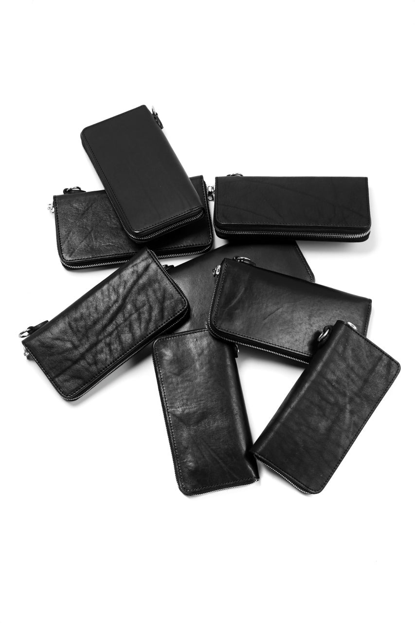 Load image into Gallery viewer, ISAMU KATAYAMA BACKLASH exclusive ROUND FASTNER WALLET / ITALIAN DOUBLE SHOULDER (WRINKLE PROCESS)