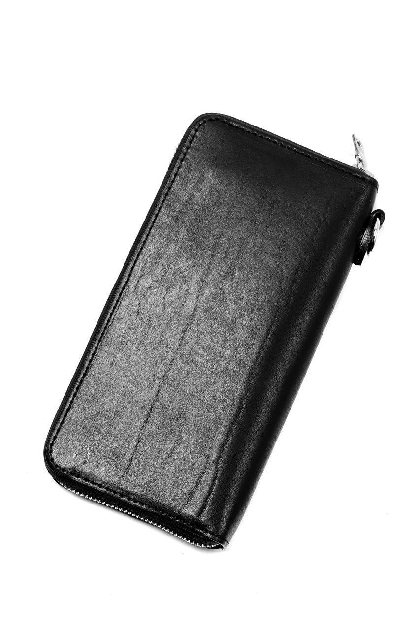 Load image into Gallery viewer, ISAMU KATAYAMA BACKLASH exclusive ROUND FASTNER WALLET / ITALIAN DOUBLE SHOULDER (WRINKLE PROCESS)