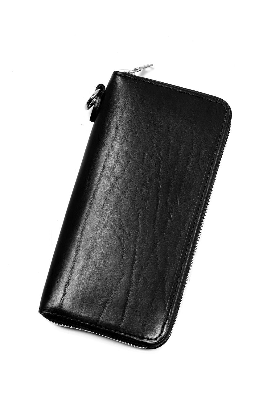 Load image into Gallery viewer, ISAMU KATAYAMA BACKLASH exclusive ROUND FASTNER WALLET / ITALIAN DOUBLE SHOULDER (WRINKLE PROCESS)
