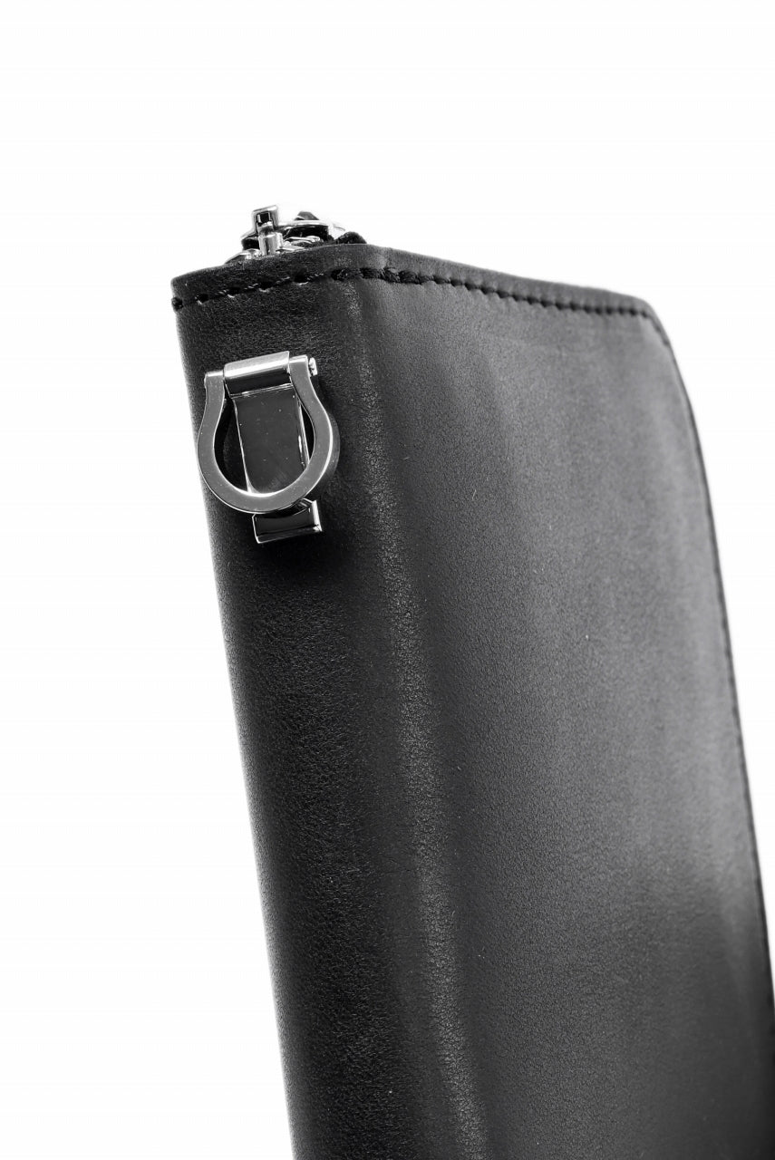 Load image into Gallery viewer, ISAMU KATAYAMA BACKLASH ROUND FASTNER WALLET / GUIDI HORSE BUTT (BLACK)