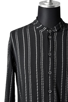 画像をギャラリービューアに読み込む, SOSNOVSKA LONG STRIPED SHIRT (BLACK×SILVER STRIPE)