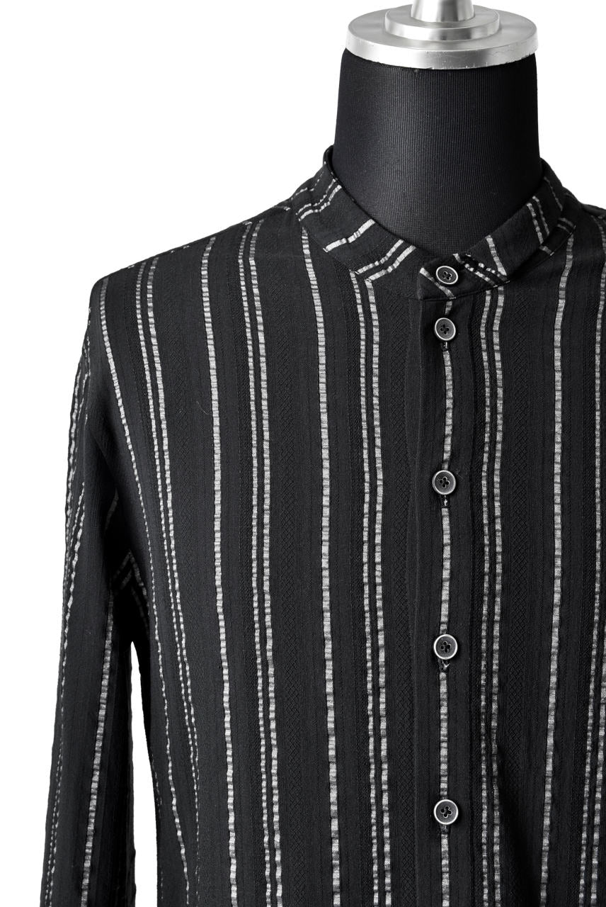 画像をギャラリービューアに読み込む, SOSNOVSKA LONG STRIPED SHIRT (BLACK×SILVER STRIPE)