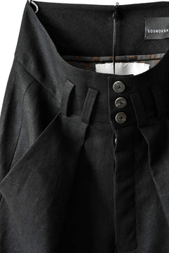 画像をギャラリービューアに読み込む, SOSNOVSKA exclusive CLOWN STYLE LINEN PANTS (BLACK)
