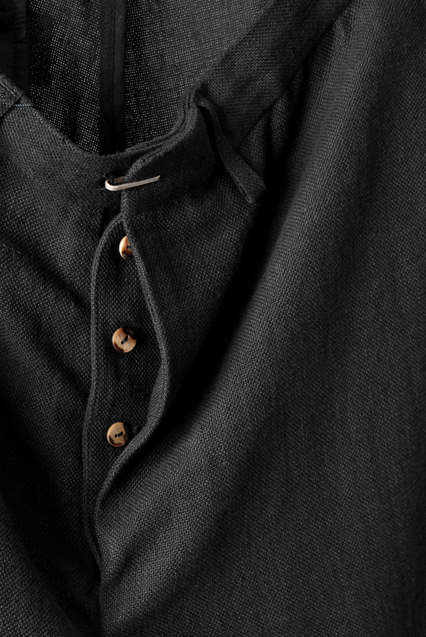 Load image into Gallery viewer, blackcrow linen-cotton woven short trousers (BLACK)