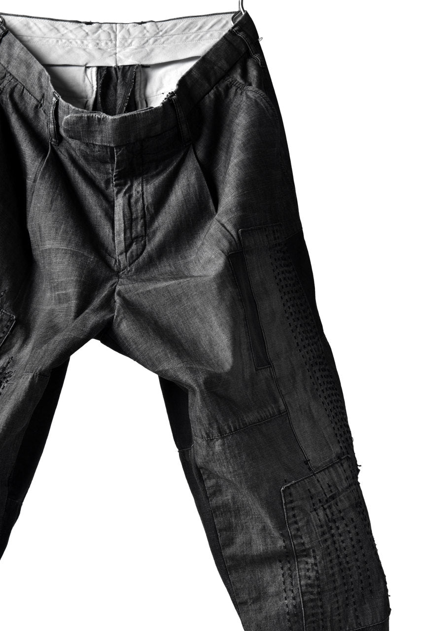 Load image into Gallery viewer, ISAMU KATAYAMA BACKLASH BORO TAPERED PANTS (BLACK)