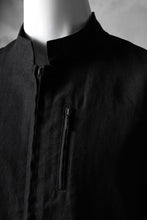 Load image into Gallery viewer, blackcrow riders zip jacket / linen&nylon woven (black)