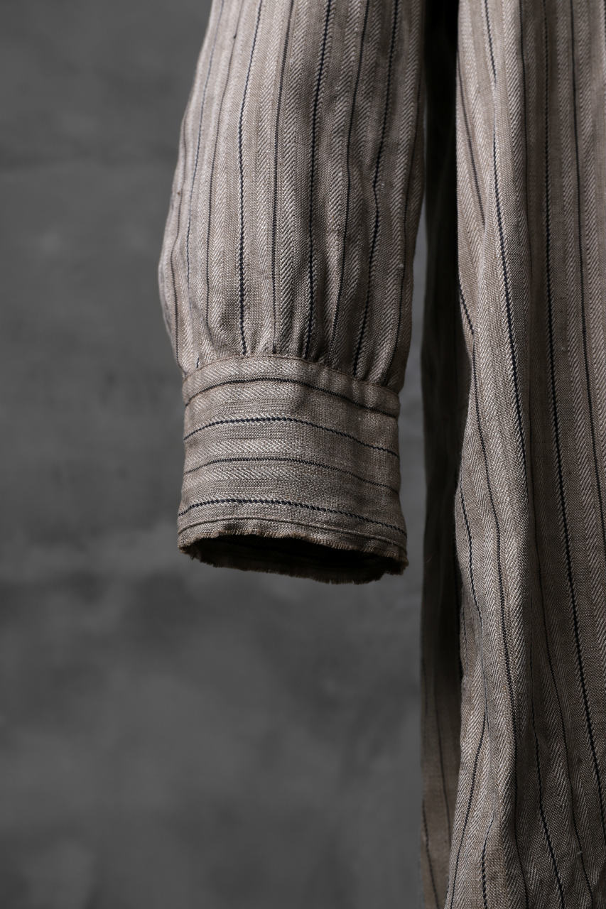 Load image into Gallery viewer, KLASICA STRIPED HERRINGBONE LINEN SHIRT / GARMENT WASHED (BEIGE)