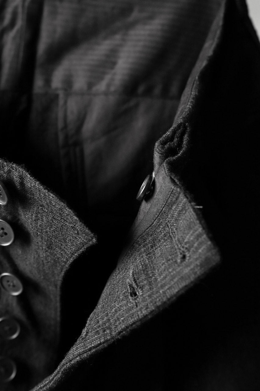 Load image into Gallery viewer, KLASICA DARK CHECK SABRON WIDE TROUSERS / WASH OUT MIX WEAVE (DARK CHECK)