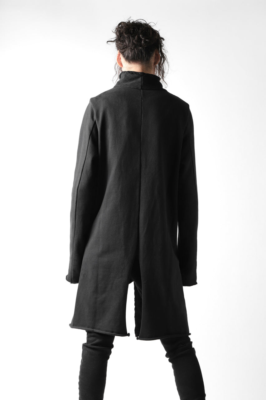 画像をギャラリービューアに読み込む, thomkrom STAND NECK ZIP COAT / HEAVY JERSEY (BLACK)