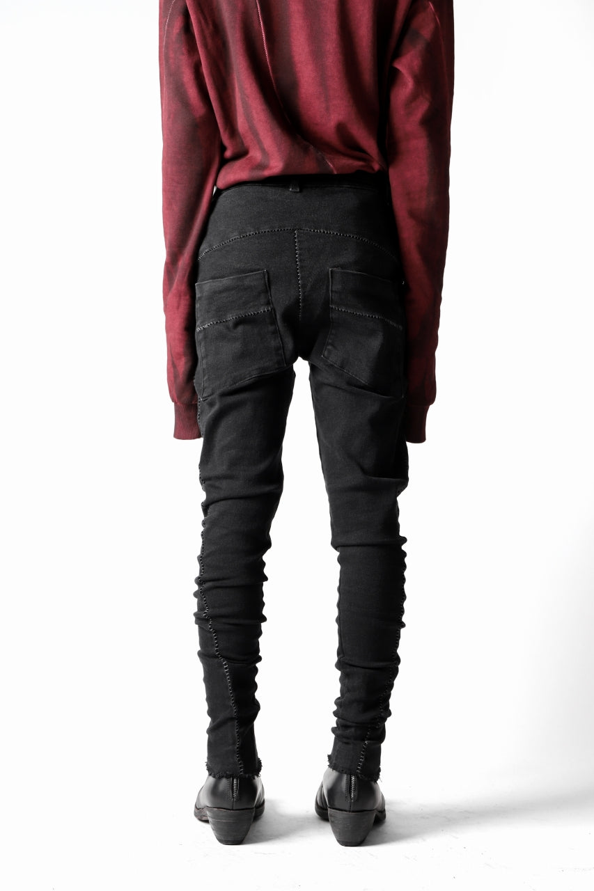 画像をギャラリービューアに読み込む, thomkrom OVERLOCKED SKINNY TROUSERS / STRETCH DENIM (BLACK)