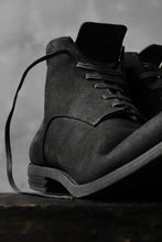 画像をギャラリービューアに読み込む, prtl "one make" Lace Up Boots (JAPAN Cow Reversed Leather / Hand Dyed BLACK)