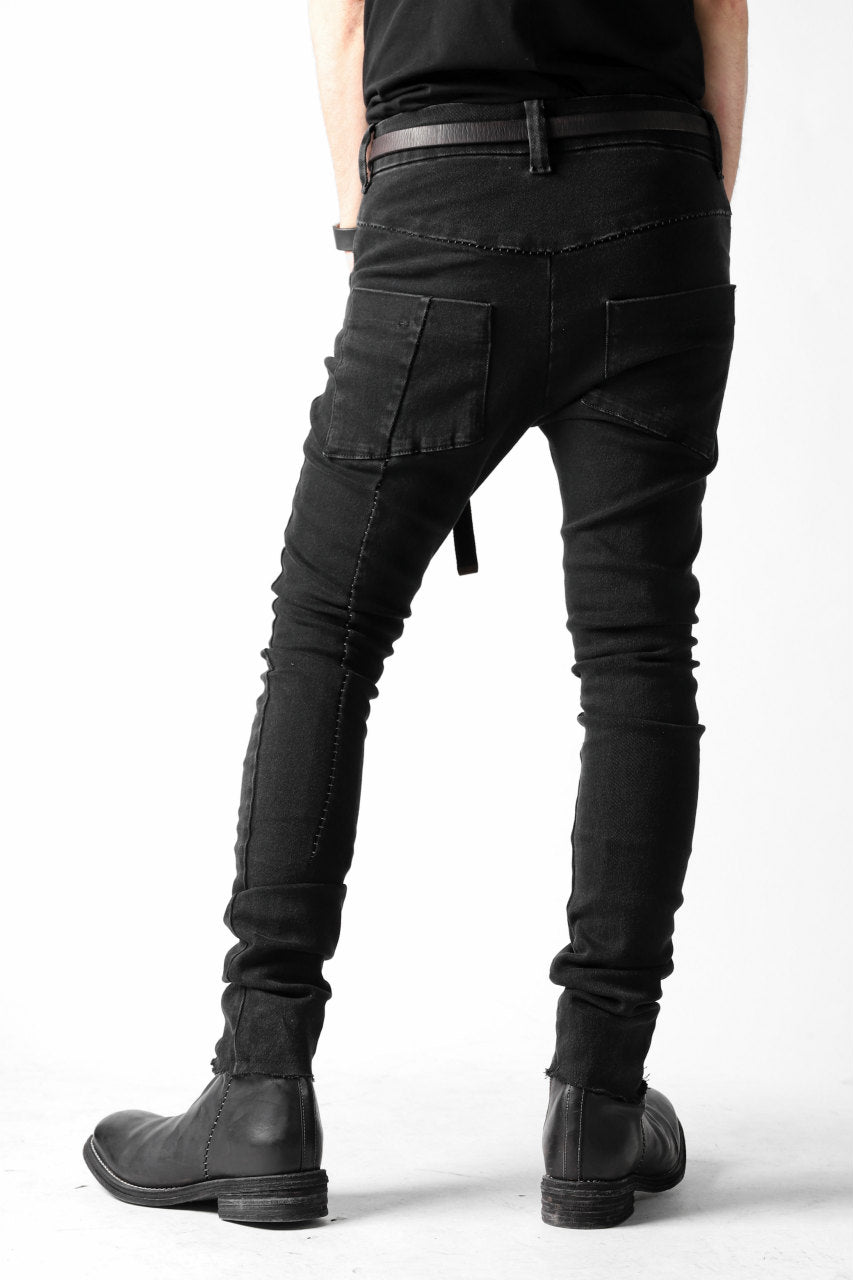 画像をギャラリービューアに読み込む, thomkrom OVER LOCKED SKINNY TROUSERS / FADE STRETCH DENIM (BLACK)