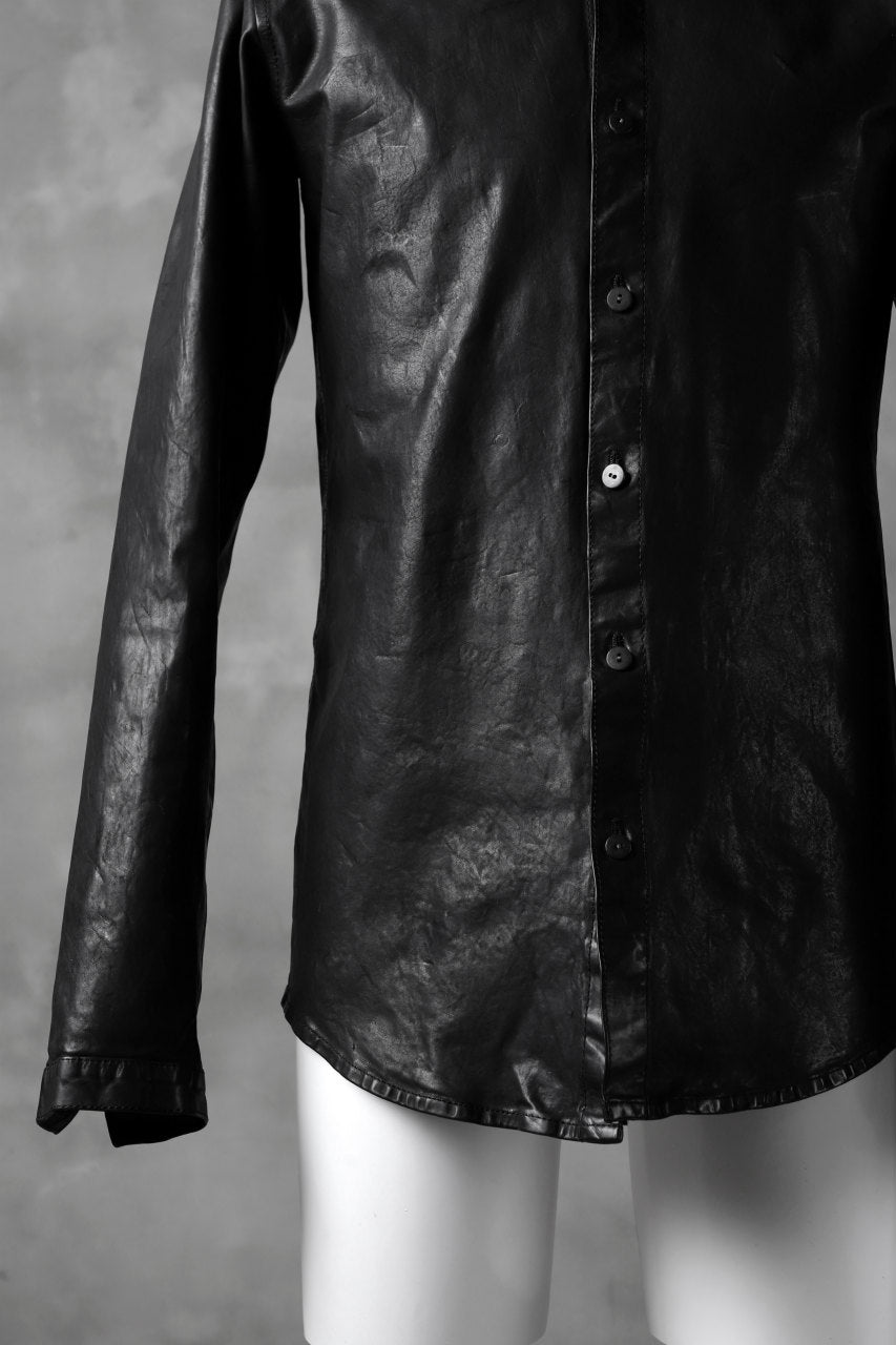 Load image into Gallery viewer, ISAMU KATAYAMA BACKLASH exclusive LEATHER SHIRT / ITALY SHOULDER 0.6mm (BLACK)