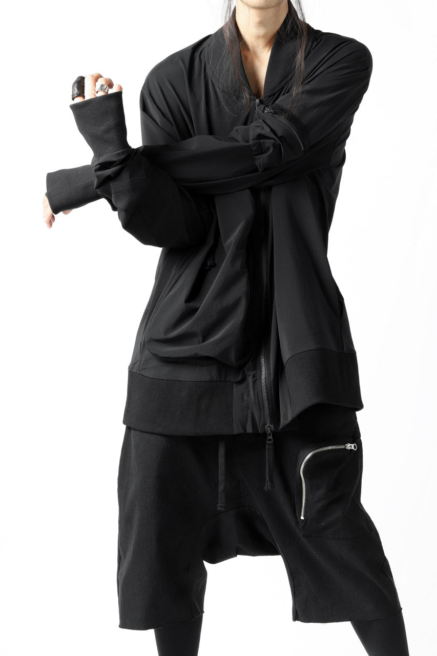 画像をギャラリービューアに読み込む, thomkrom RADICAL ZIP-POC TECH BOMBER JACKET (BLACK)
