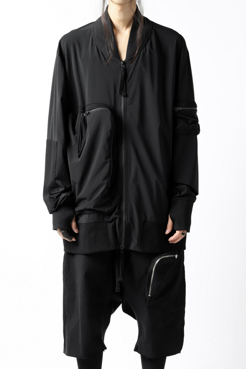 画像をギャラリービューアに読み込む, thomkrom RADICAL ZIP-POC TECH BOMBER JACKET (BLACK)