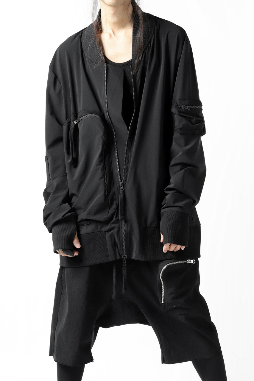 画像をギャラリービューアに読み込む, thomkrom RADICAL ZIP-POC TECH BOMBER JACKET (BLACK)