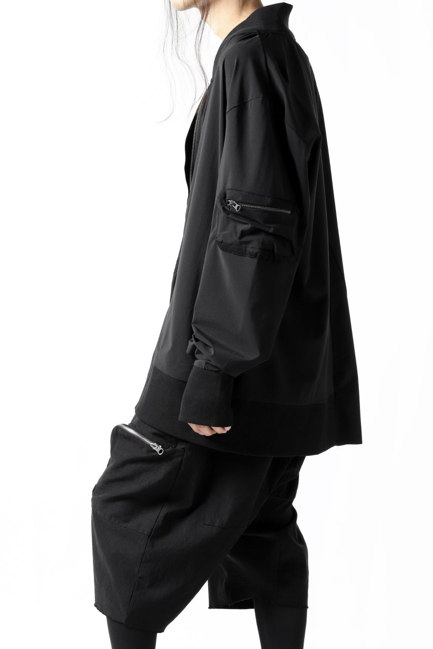 画像をギャラリービューアに読み込む, thomkrom RADICAL ZIP-POC TECH BOMBER JACKET (BLACK)