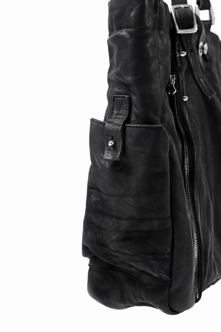 Load image into Gallery viewer, ISAMU KATAYAMA BACKLASH TOTE BAG / DOUBLE SHOULDER OBJECT DYED (BLACK) ※