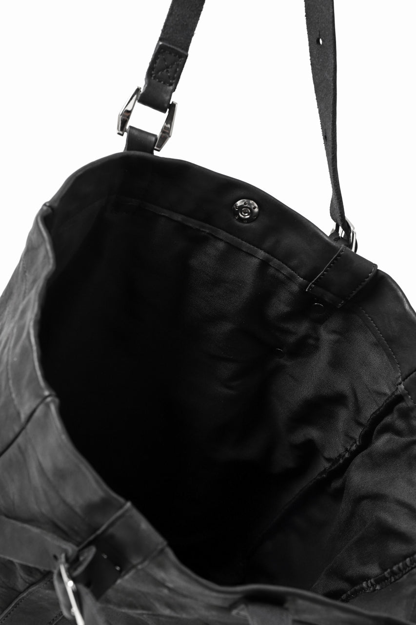 Load image into Gallery viewer, ISAMU KATAYAMA BACKLASH TOTE BAG / DOUBLE SHOULDER OBJECT DYED (BLACK) ※
