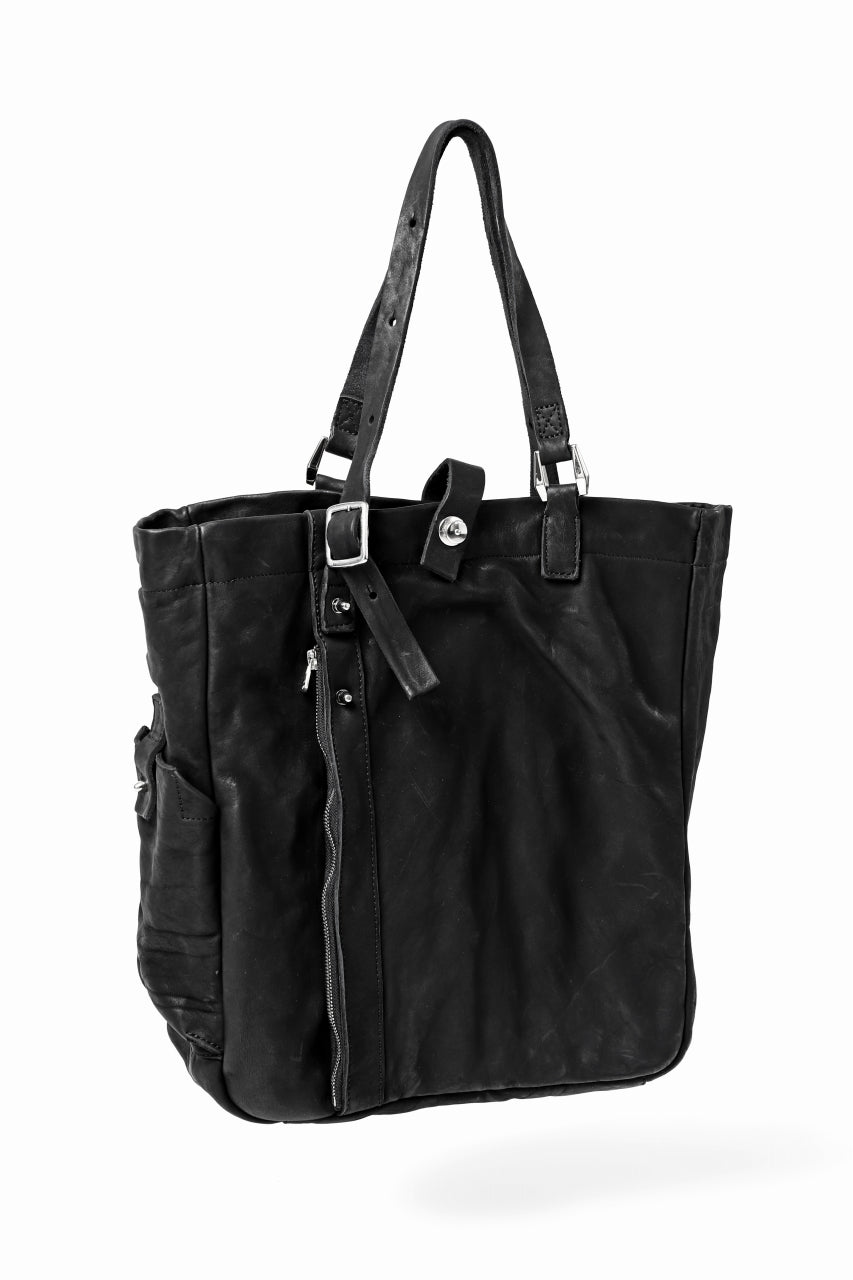 Load image into Gallery viewer, ISAMU KATAYAMA BACKLASH TOTE BAG / DOUBLE SHOULDER OBJECT DYED (BLACK) ※
