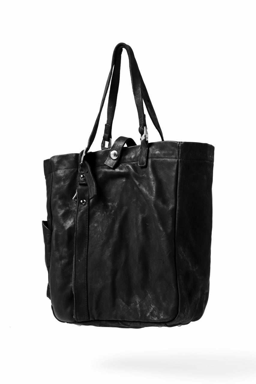 画像をギャラリービューアに読み込む, ISAMU KATAYAMA BACKLASH TOTE BAG / DOUBLE SHOULDER OBJECT DYED (BLACK)