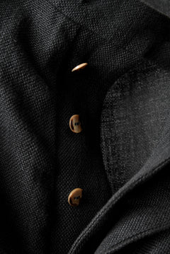 Load image into Gallery viewer, blackcrow linen-cotton woven short trousers (BLACK)