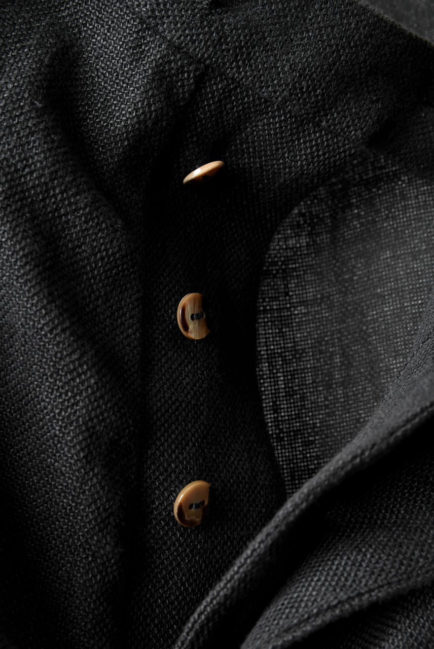 Load image into Gallery viewer, blackcrow linen-cotton woven short trousers (BLACK)