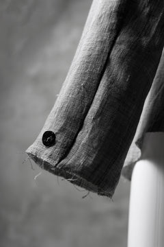 Load image into Gallery viewer, blackcrow band collar linen check shirt / sumi dyed (carbon)