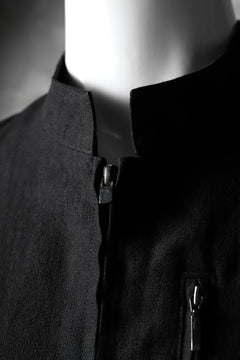 Load image into Gallery viewer, blackcrow riders zip jacket / linen&nylon woven (black)