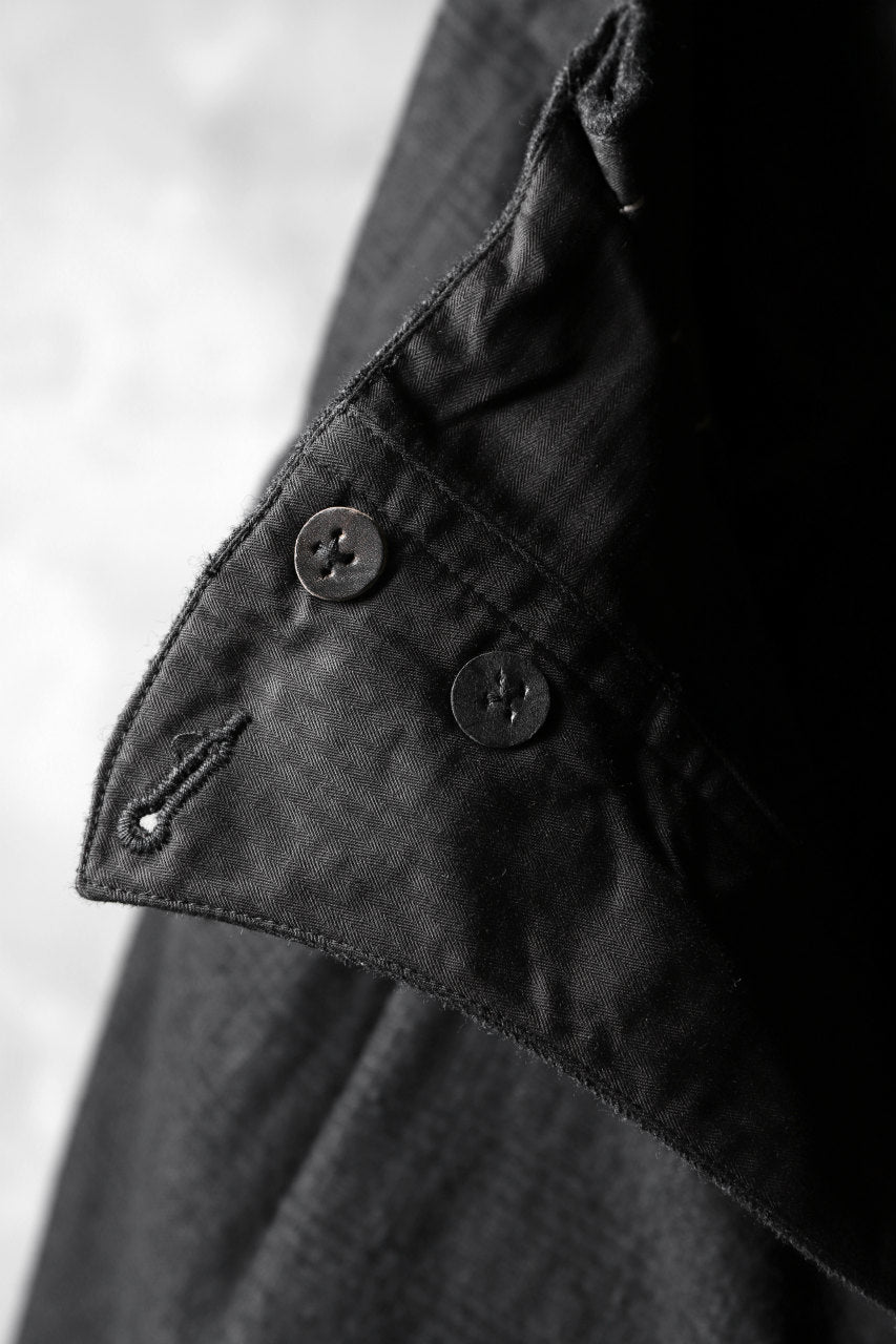 Load image into Gallery viewer, KLASICA DARK CHECK SABRON WIDE TROUSERS / WASH OUT MIX WEAVE (DARK CHECK)