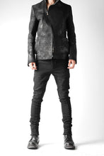 画像をギャラリービューアに読み込む, thomkrom OVERLOCKED BIAS FRONT SKINNY / STRETCH DENIM (BLACK)