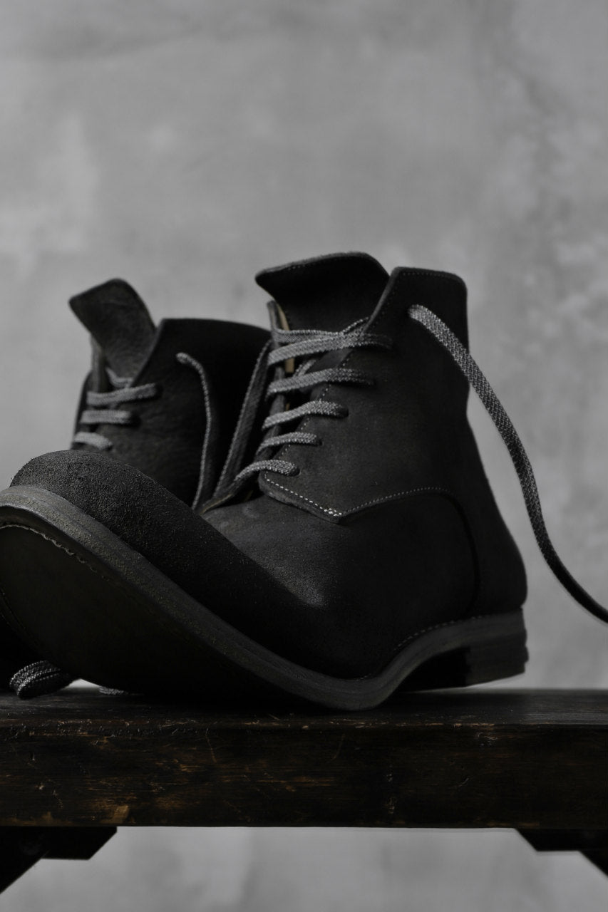 画像をギャラリービューアに読み込む, prtl "one make" Lace Up Boots (JAPAN Cow Reversed Leather / Hand Dyed BLACK)