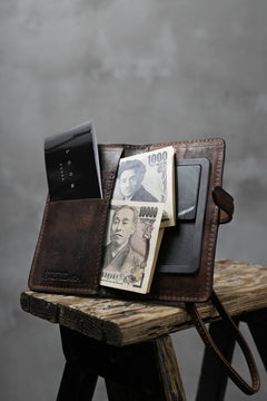 Load image into Gallery viewer, ISAMU KATAYAMA BACKLASH SMART PHONE CASE/PURSE / ITALY DOUBLE SHOULDER (DARK BROWN)