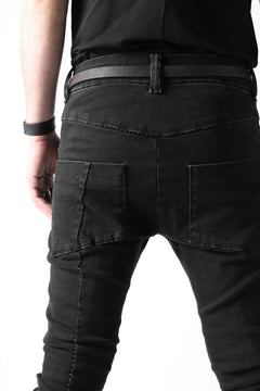 画像をギャラリービューアに読み込む, thomkrom OVER LOCKED SKINNY TROUSERS / FADE STRETCH DENIM (BLACK)