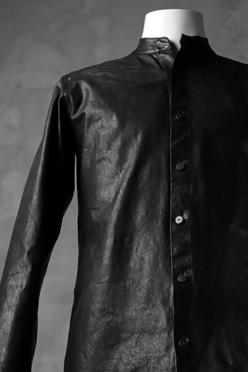 Load image into Gallery viewer, ISAMU KATAYAMA BACKLASH exclusive LEATHER SHIRT / ITALY SHOULDER 0.6mm (BLACK)