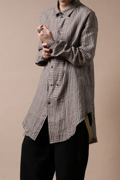 画像をギャラリービューアに読み込む, Aleksandr Manamis Mended Shirt (BROWN STRIPE)