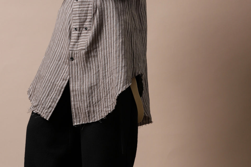 画像をギャラリービューアに読み込む, Aleksandr Manamis Mended Shirt (BROWN STRIPE)