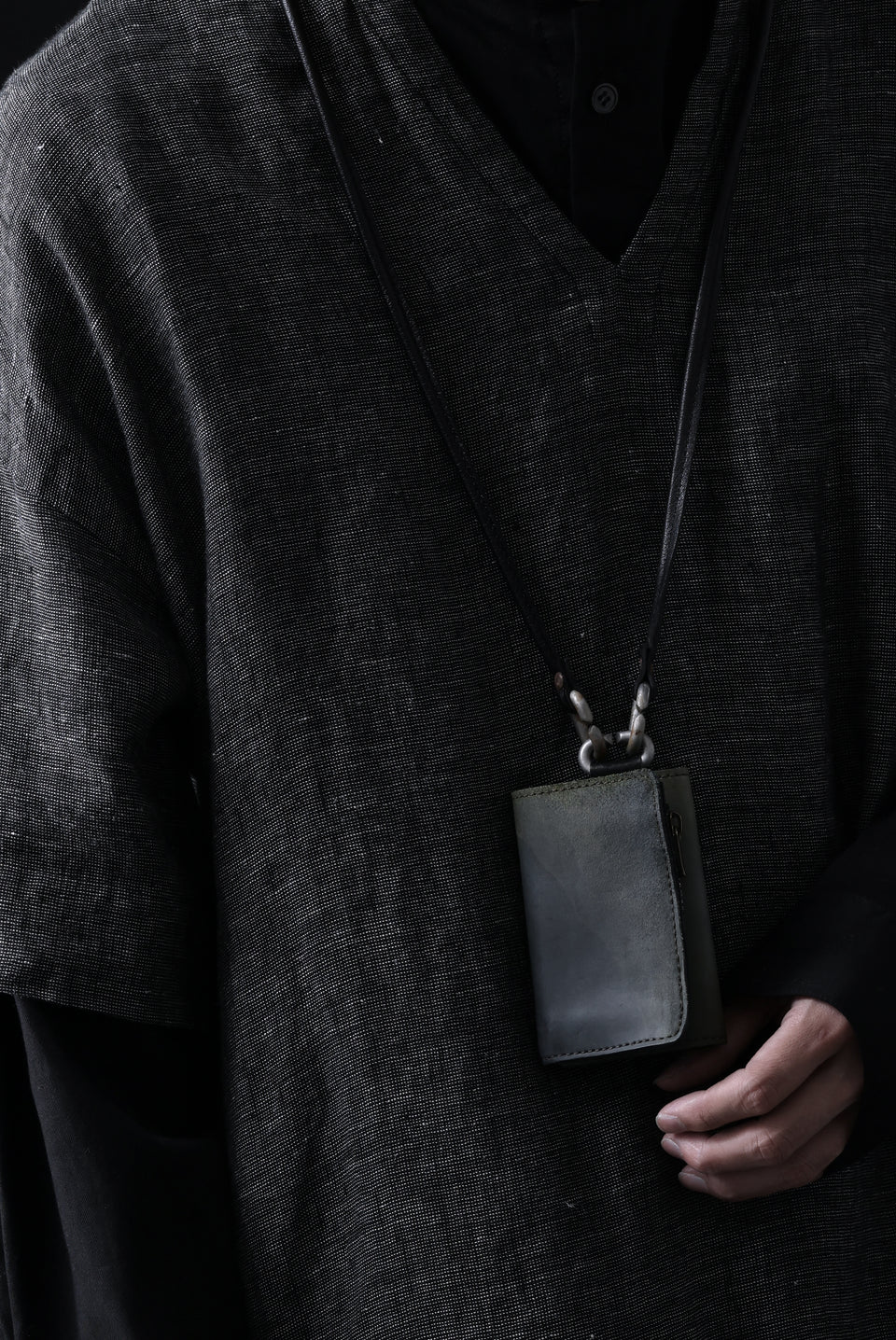 画像をギャラリービューアに読み込む, ierib smart folding neck wallet / Marble Cordovan (BLACK-A)