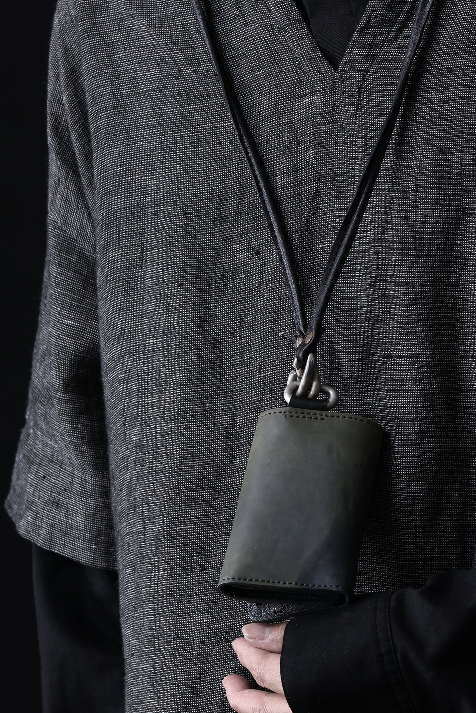 画像をギャラリービューアに読み込む, ierib smart folding neck wallet / Marble Cordovan (BLACK-A)