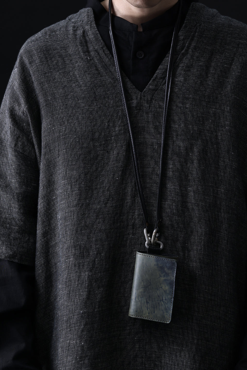 画像をギャラリービューアに読み込む, ierib smart folding neck wallet / Marble Cordovan (BLACK-B)