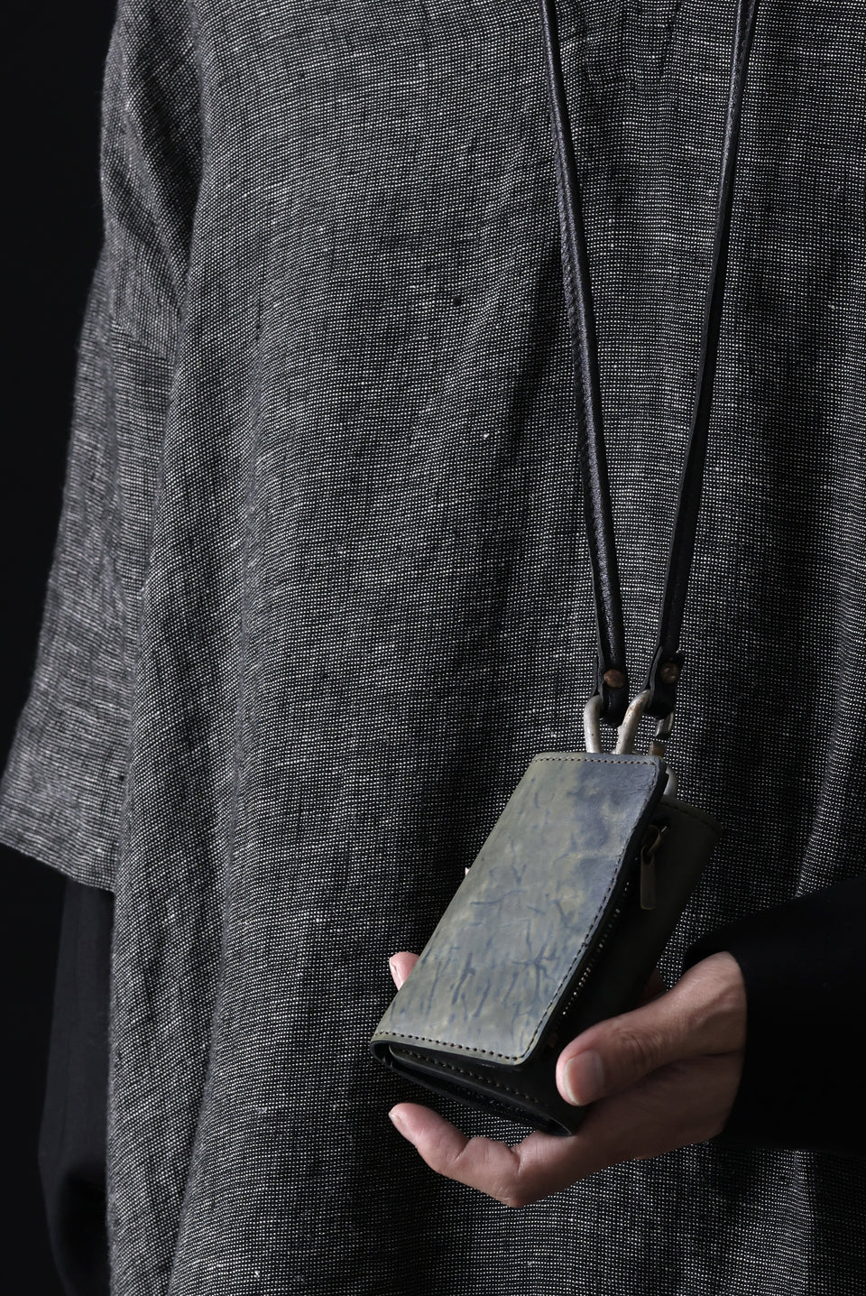 画像をギャラリービューアに読み込む, ierib smart folding neck wallet / Marble Cordovan (BLACK-B)