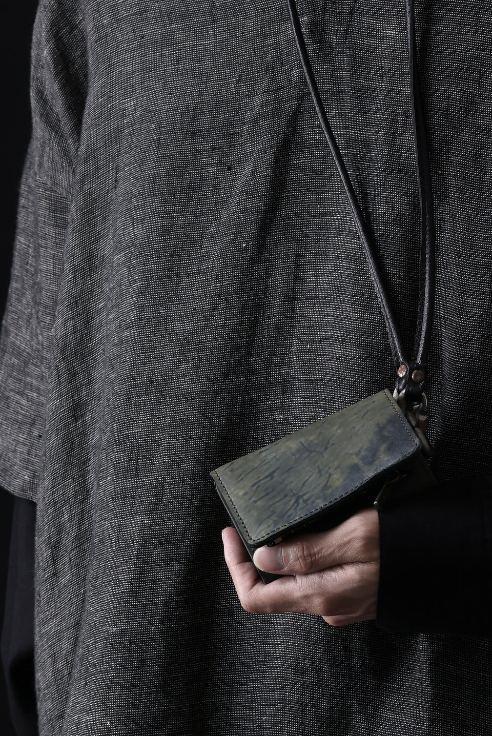 画像をギャラリービューアに読み込む, ierib smart folding neck wallet / Marble Cordovan (BLACK-B)