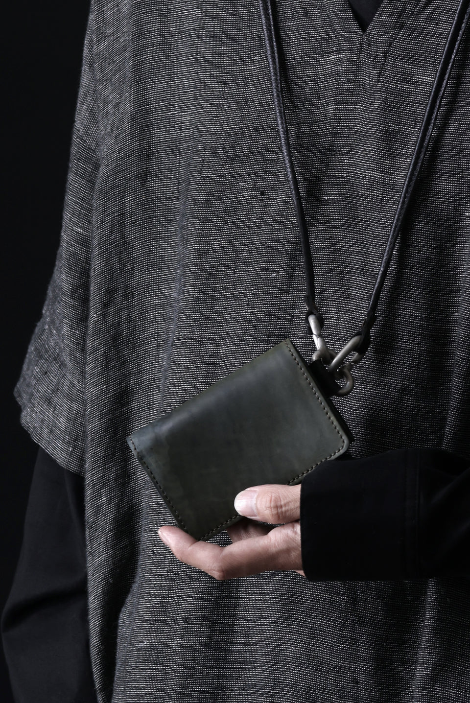 画像をギャラリービューアに読み込む, ierib smart folding neck wallet / Marble Cordovan (BLACK-C)