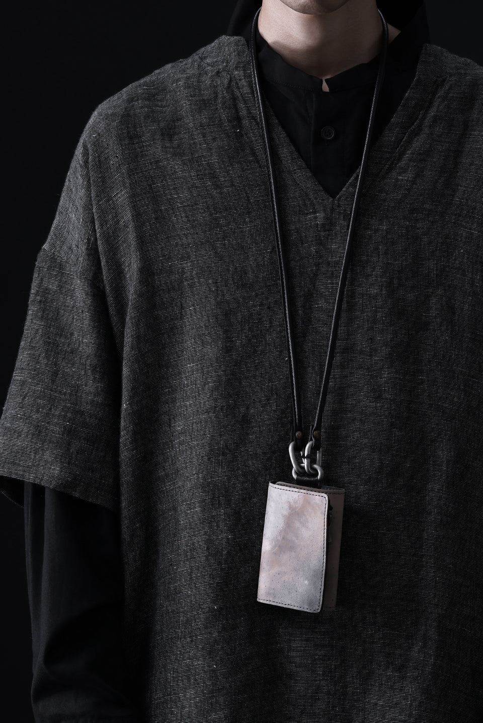 画像をギャラリービューアに読み込む, ierib smart folding neck wallet / Marble Cordovan (GREY-A)