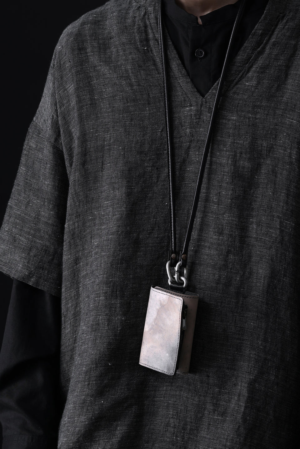 画像をギャラリービューアに読み込む, ierib smart folding neck wallet / Marble Cordovan (GREY-A)