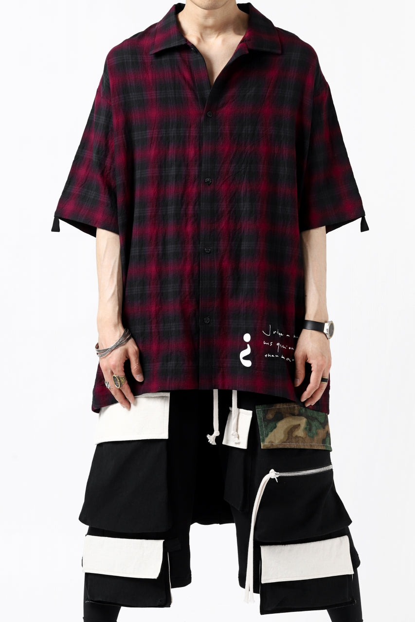画像をギャラリービューアに読み込む, A.F ARTEFACT "CLUELESS" HALF SLEEVE SHIRT (BLACK x RED)
