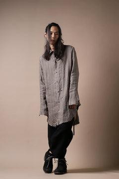画像をギャラリービューアに読み込む, Aleksandr Manamis Mended Shirt (BROWN STRIPE)